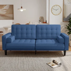 2-seater sofa with padded arms and high-resilience foam – front view