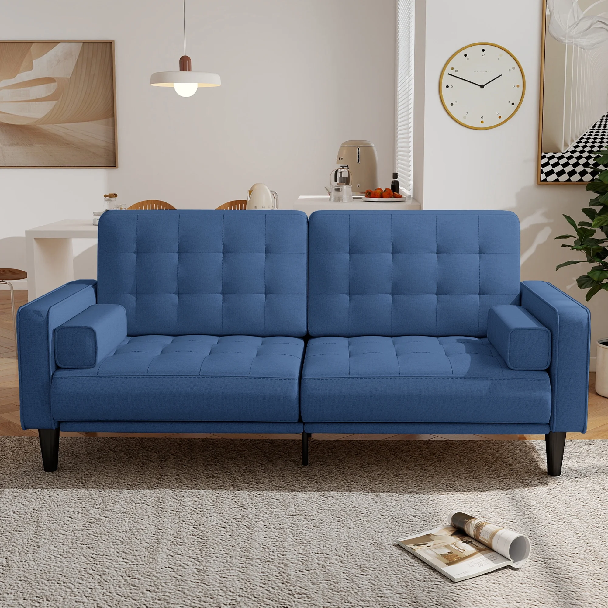 2-seater sofa with padded arms and high-resilience foam – front view